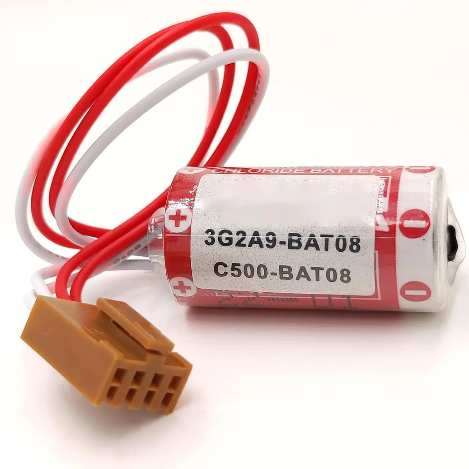 5-Pack ER17/33 (2/3A 3.6V) PLC Battery with Plug for Omron C500-BAT08 3G2A9-BAT08 (2/3A 3.6V 1600mAh)
