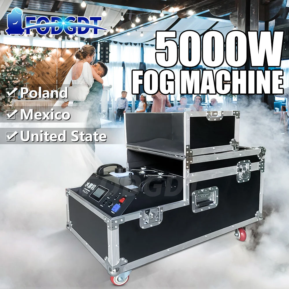 Oversea Warehouse 3000W/5000W Water Mist Machine Low Lying Fog Smoke Machine Stage Equipment DMX Control for Wedding Party Disco