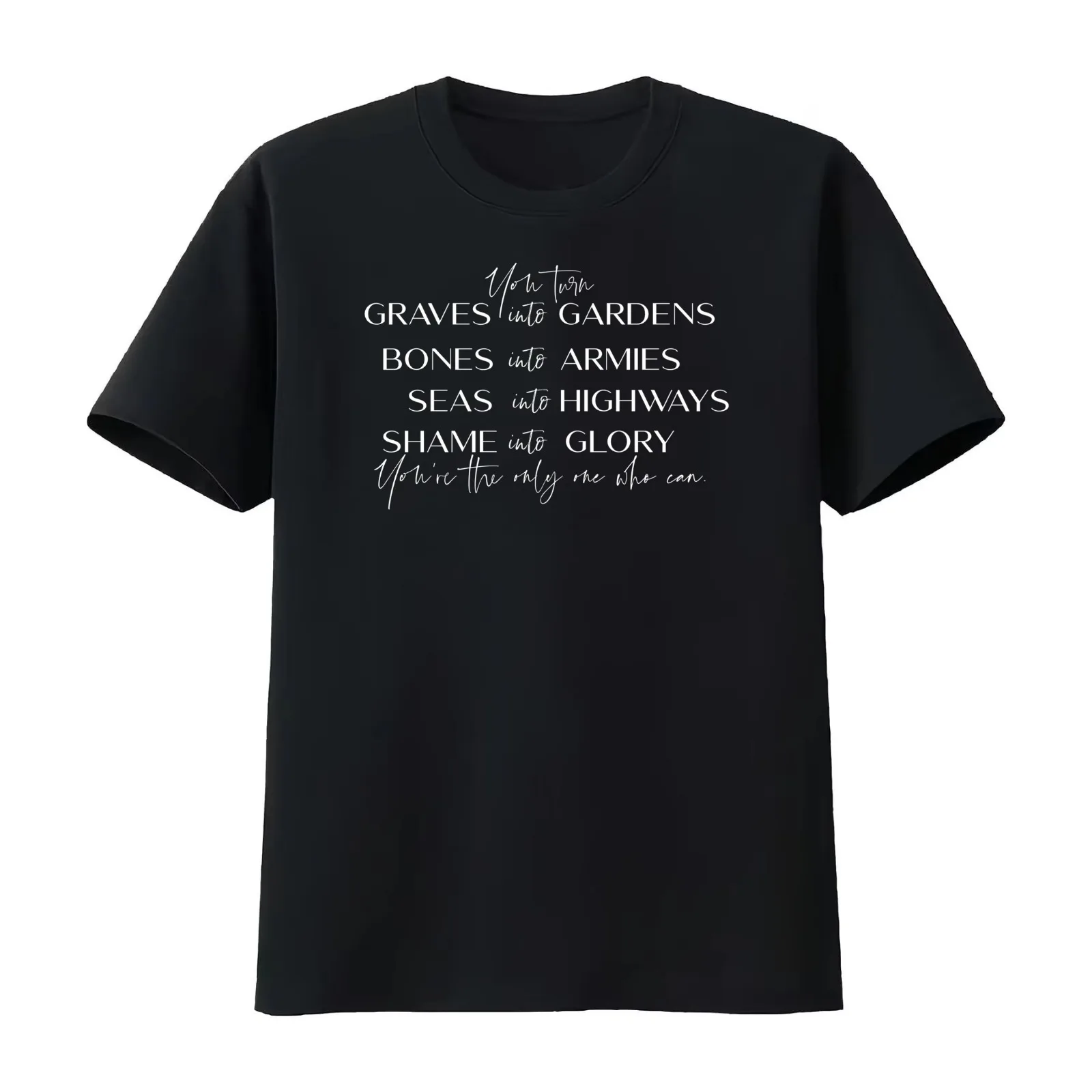 Graves into Gardens T-Shirt Summer Casual Cotton Tee Oversized Streetwear Tops Vintage Graphic Print Loose Fit Short Sleeve