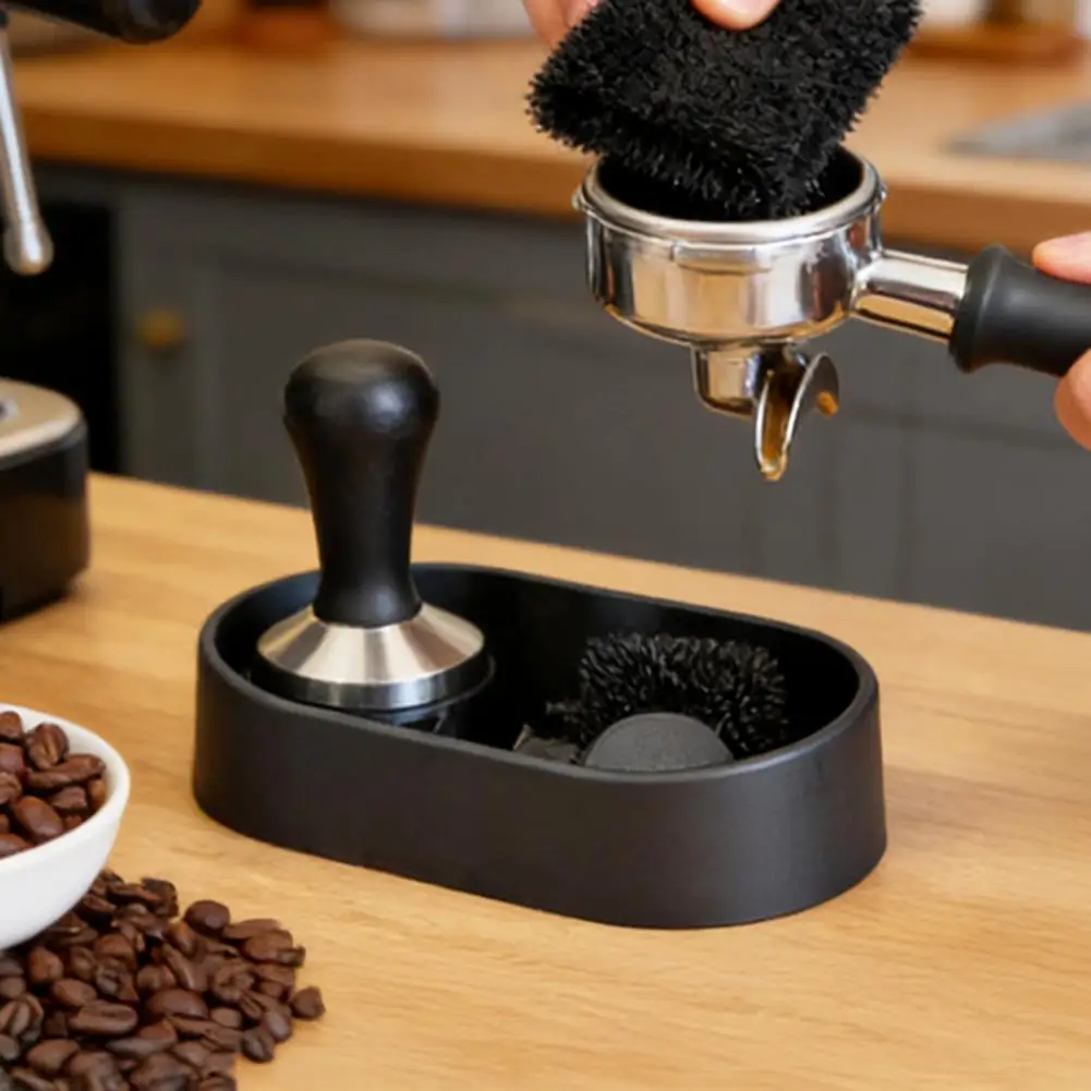 Portafilter Holder Brush Set Espresso Brush Electric Automatic Portafilter Cleaner Station Stainless Steel for 51/53/58mm