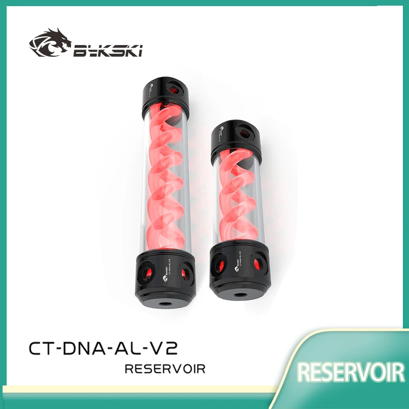 

Bykski Length 190mm 260mm X 50mm Acrylic Double Helix T-Virus Cylindrical Water-Coolant Tank 6 Holes Reservoir CT-DNA-AL-V2