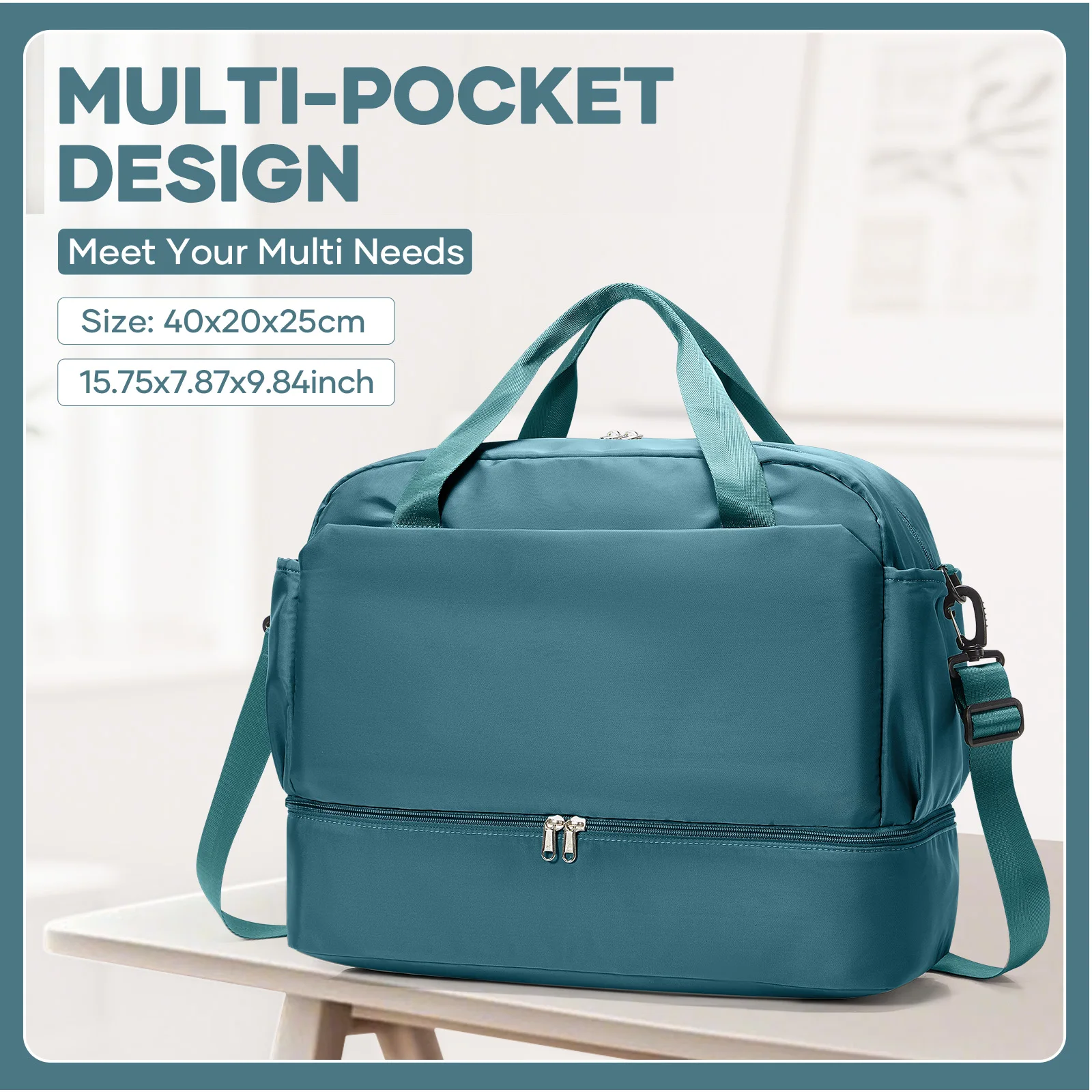 Foldable Travel Bag for Women Men, Mon's Travel Bag Duftel Bag Carry Auxiiary Bag, Shoe Compartment Travel Bag Bag for Travel