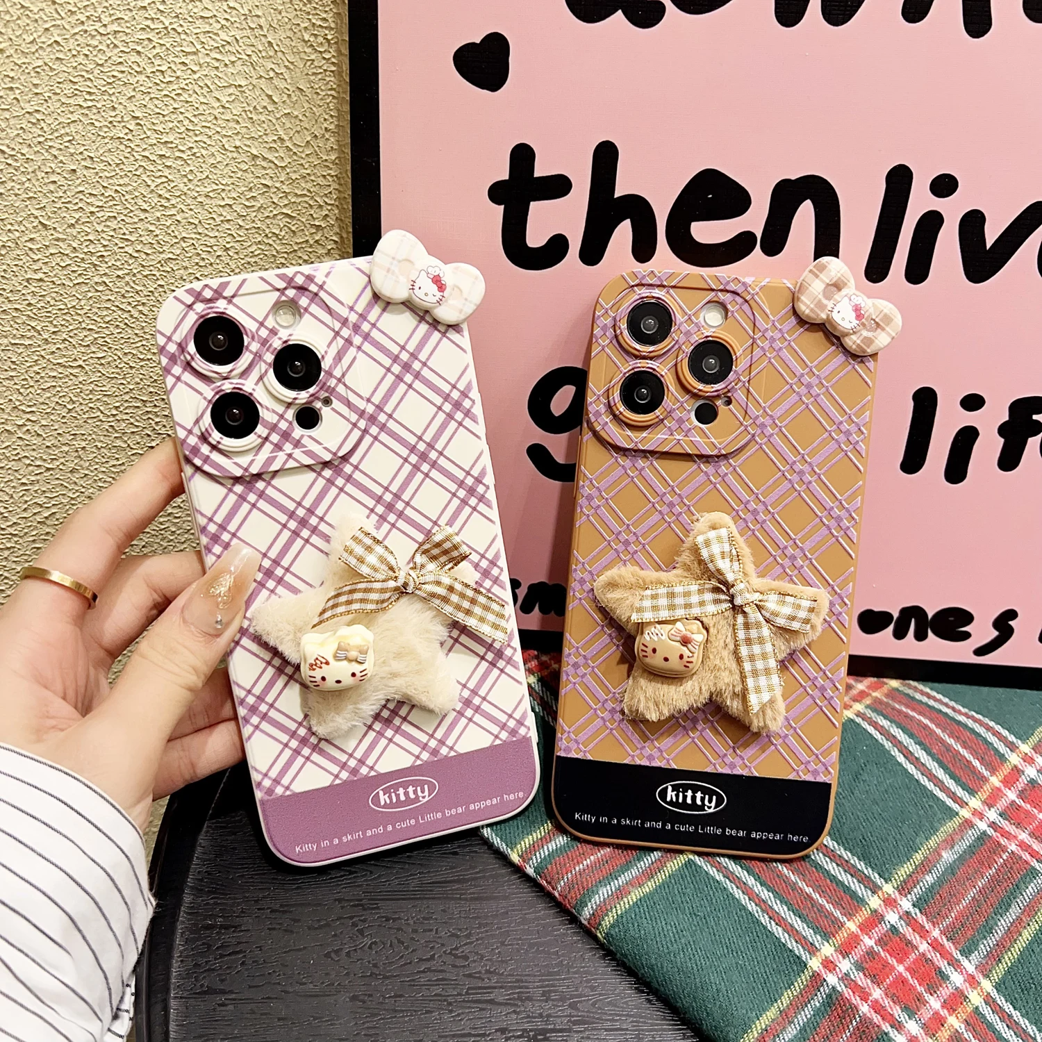 Funda Hello Kitty Star para iPhone 17 16 15 14 13 12 11 XR Xs 8 7 6 Pro Max mini Plus e Plush