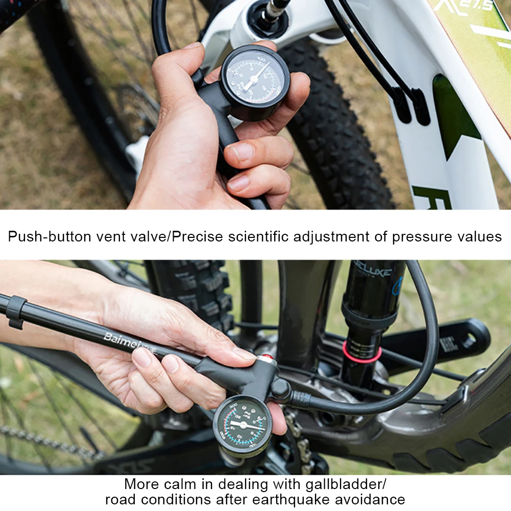 

300PSI велосипедный воздушный насос с манометром MTB велосипедный амортизатор Шредера клапан велосипедный воздушный амортизатор для вилки и задней подвески