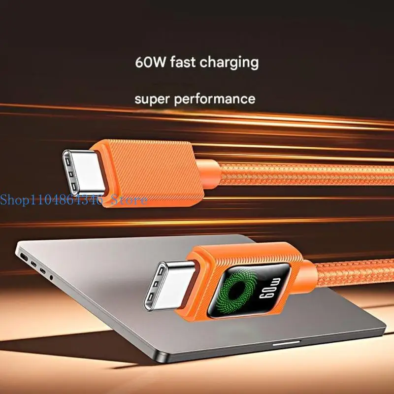 652F Type C To C/USB To C Charging Cord With LED Light 60W Quick Charging Technology