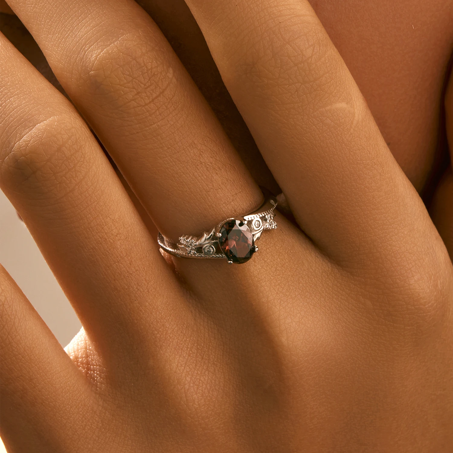 MODIAN 925 Sterling Silver Classic Rainbow Cubic Zirconia Cocktail Party Ring Luxury Delicate Finger Ring For Women Fine Jewelry