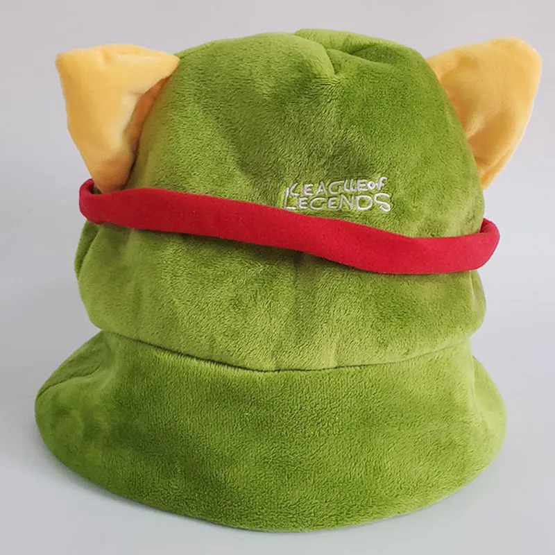 Green Lovely kawaii Swift Scout Timor Teemo\'s Hat LOL Cosplay High Quality Plush Warm Hat Party Teemo Cap