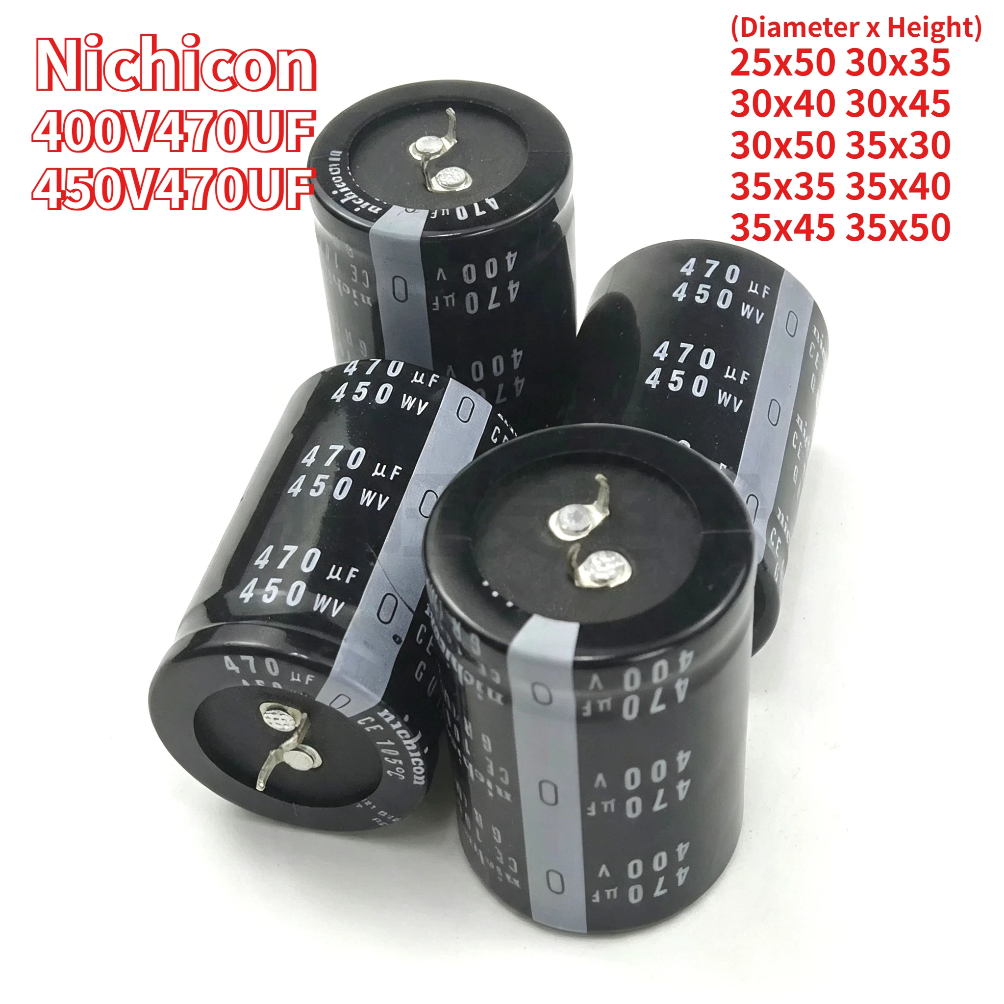 2pcs 400V470UF 450V Brand-new Capacitor 450V 470μF Nichicon 25x50 30x35 30x40 30x45 30x50 35x30 35x35 35x40 35x45 35x50
