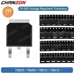 10Pcs/Lot Linear Regulator Transistor 78M05 78M09 78M12 78M15 to252 0.5A Bipolar Junction BJT Tube Fets Smd Integrated Circuits