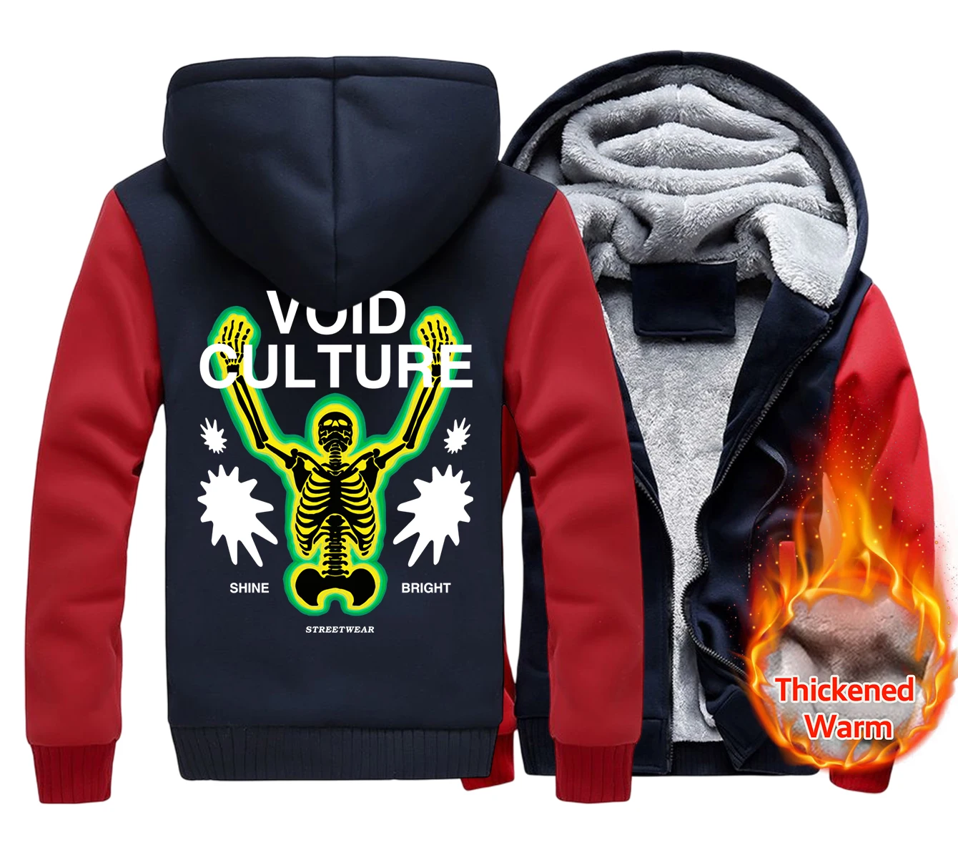 Void Oulture Skeleton Man Hoodie Men Keep Warm ﻿zipper Simple Comfortable Hoody Street Soft Sweatshirt Hipster Warm Tracksuit