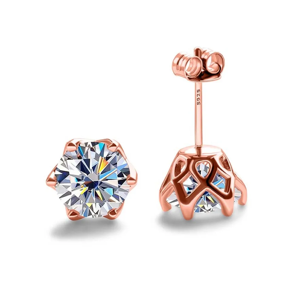 JoyceJelly 18k Vergoldete S925 Sterling Silber Grüne Moissanit-Ohrringe für Damen Klassisches 6-Krallen-Design Valentinstag-Geschenk – Detail 19
