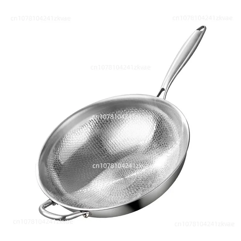 Pure Titanium Skillet - Uncoated, Household Flat Bottom Hammered Texture Titanium Alloy