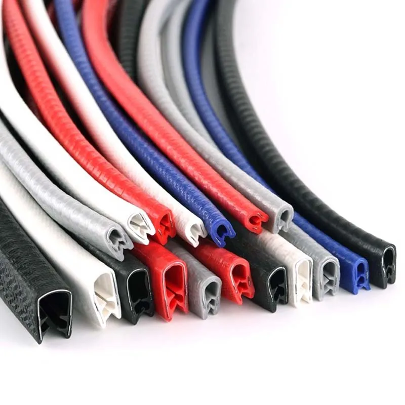 1/5Meter Higth8-26mm Width6-26mm U-Shaped Sealing Strip Rubber Edging Stainless Steel Protectio Car Door Edge Seal Strip image 3