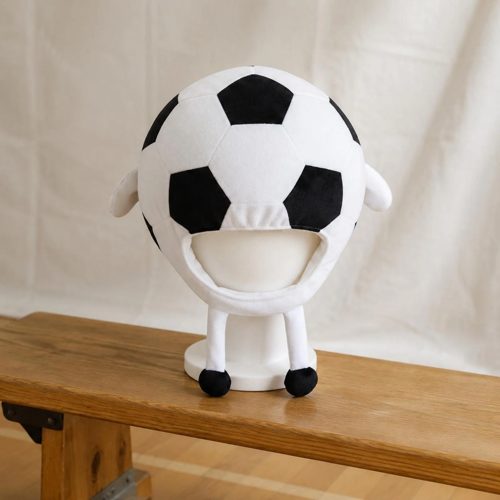 Soccer Ball Head Mask Novelty Cartoon Football Headpiece Soccer Costume Hat Comfortable Character Headwear Lightweight for Party
