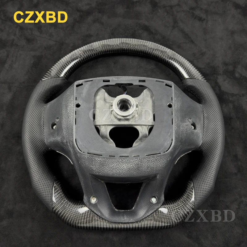 Fit For Hyundai Santafe Real Carbon Fiber Steering Wheel High Quality Leather Sport Wheel Customized