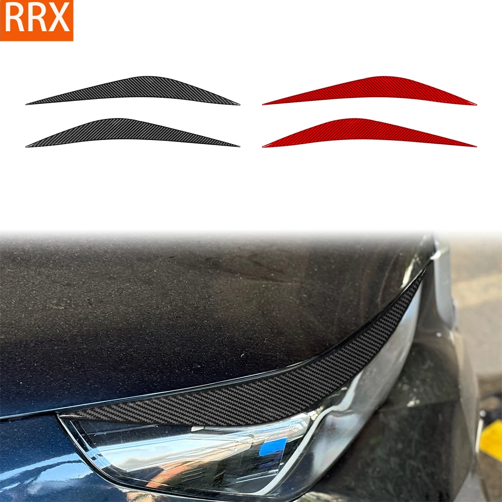For BMW 5 Series i5 G60 G68 2024 2025 Real Carbon Fiber Sticker Headlight Eyebrow Cover Car Accessories Exterior decorative