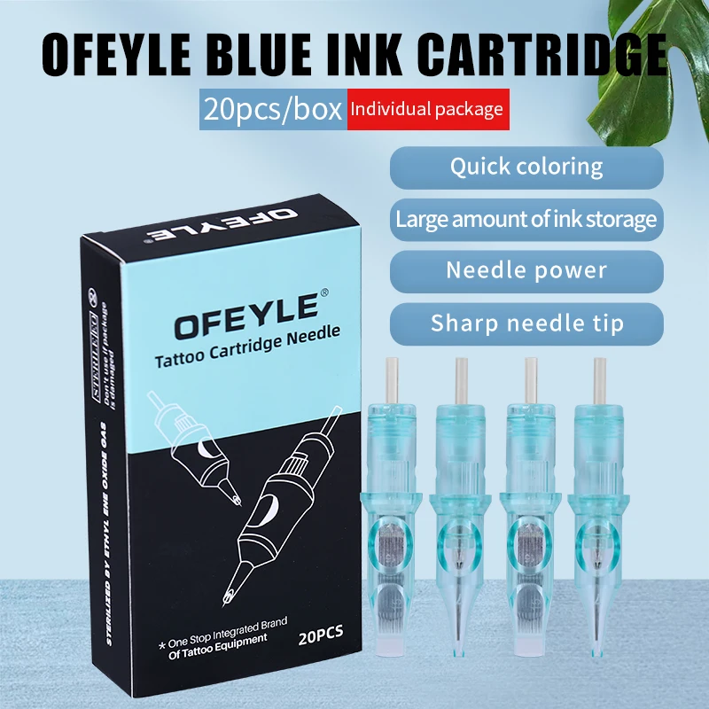 YILONG 20Pcs Disposable Tattoo Cartridge Needles Mixed RL RM RS M1 for Eyebrow Eyeliner Body Art Tattoo Supplies