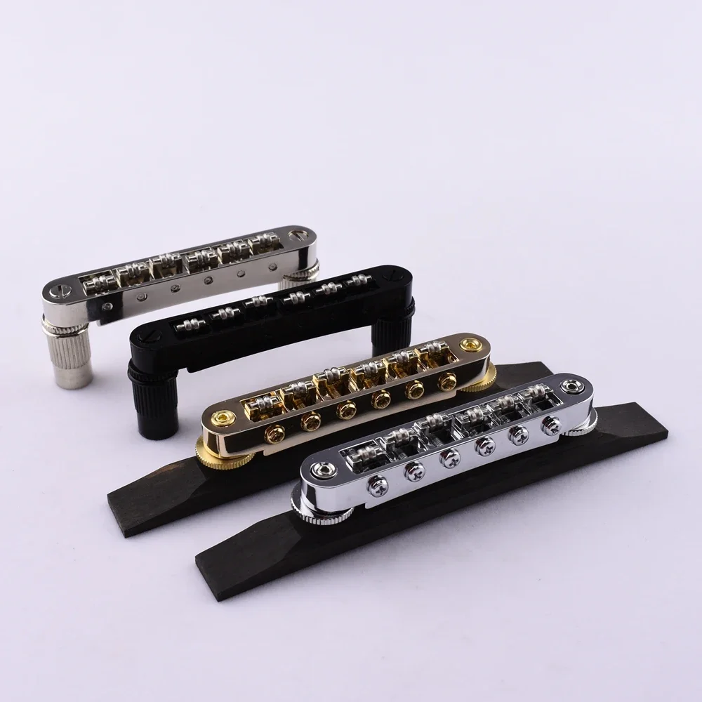 1 Set Origin Tune-O-Matic Roller Saddle Bridge For LP SG  Archtop Jazz Guitar With Ebony Base - Made in Korea