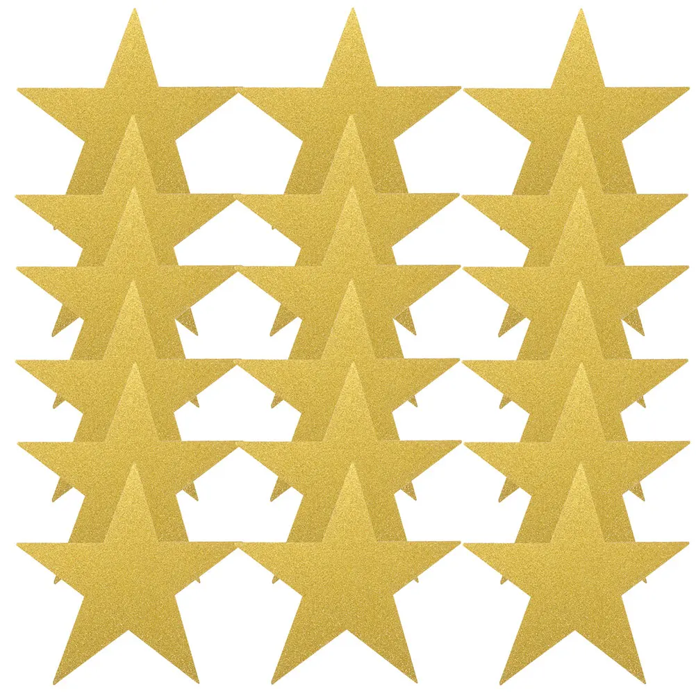 

24pcs Five-pointed Star Glitter Paper Double Sided Gold Decorations Large Stars Cardboard Cutouts Wedding Party Supplies Shiny