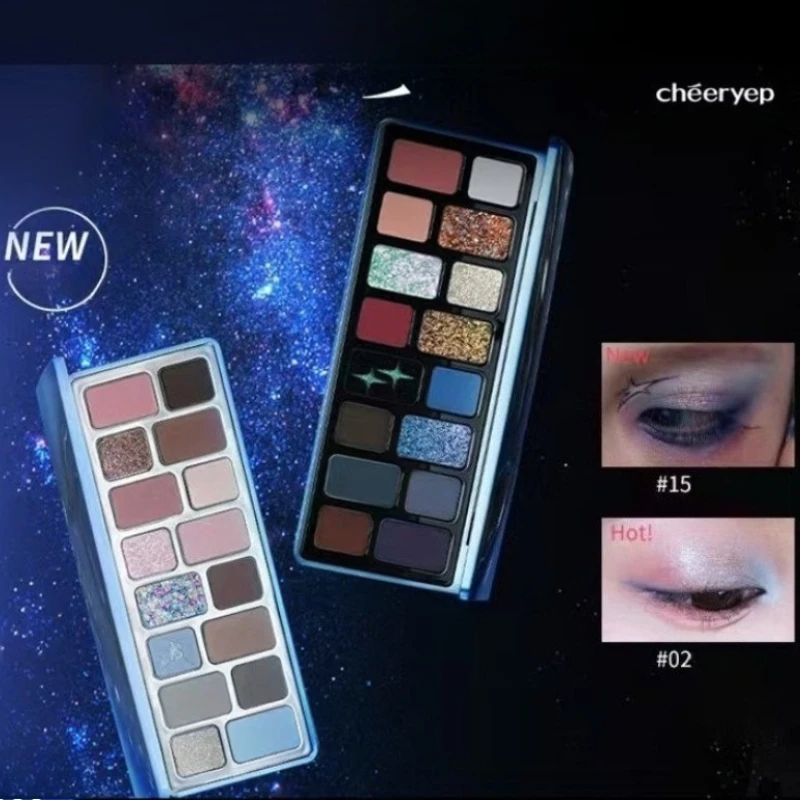 QianYan16 cores sombra de olho rosa marrom cowboy azul sombra multicolorido fosco pérola esfumaçado paleta de maquiagem delicada cosméticos