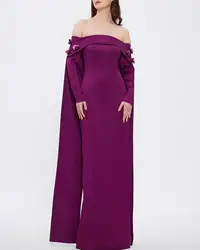 Adeli Elegant Purple Prom Gown Women Off Shoulder 3D Flowers customized Evening Dress Floor Length Special Occasion Gowns 2025