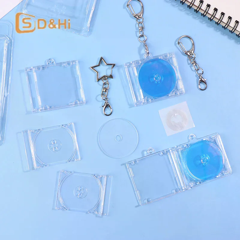 Picture 7: 1set Plastic Mini NFC Functional CD Disc Case Key Chain Peripheral Commemorative Album Key Holder For DIY Backpack Pendant