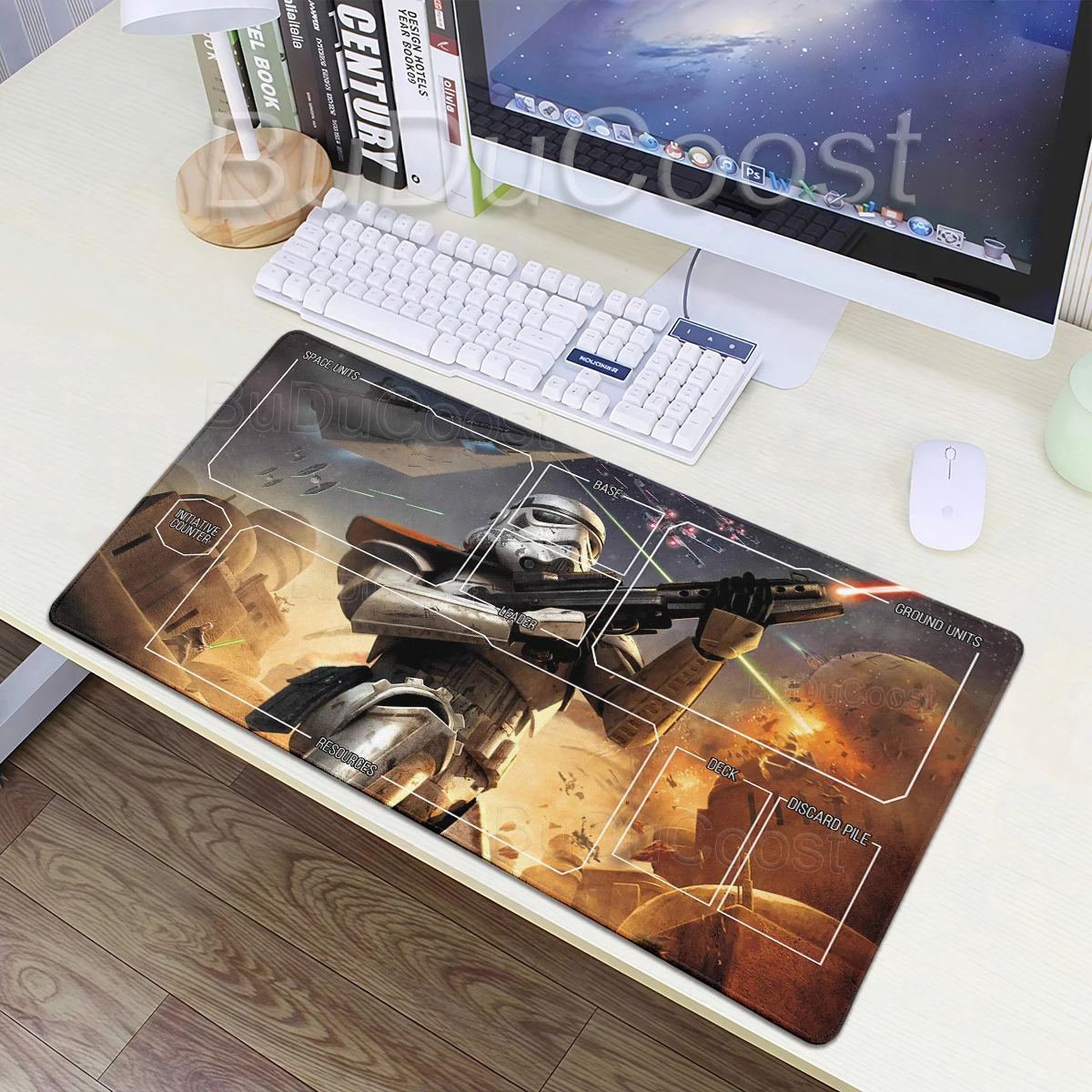 Alfombrilla de Juego Star Wars Unlimited de 600X350MM, Tapete de Batalla para Cartas, Alfombrilla de Goma con Borde Reforzado para PC y Anime