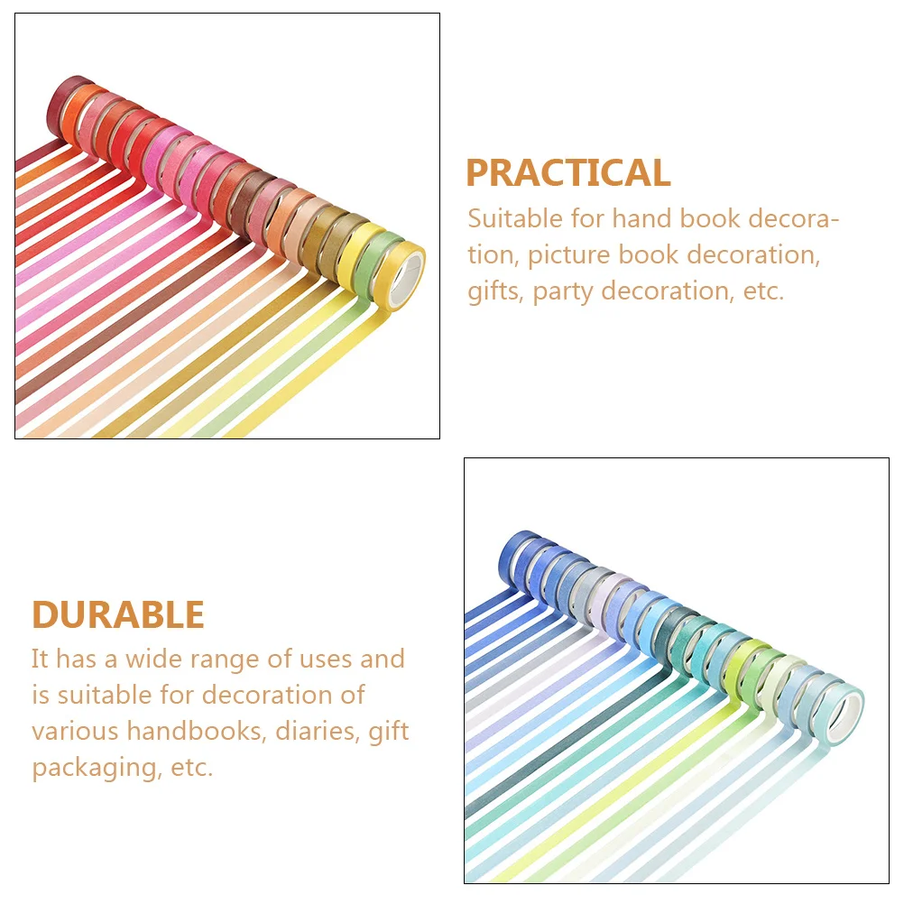 

60 Rolls Pure Color Washi Tape DIY Decorative Paper Tape for Scrapbooking Journal Gift Wrapping Photo Album Sticker