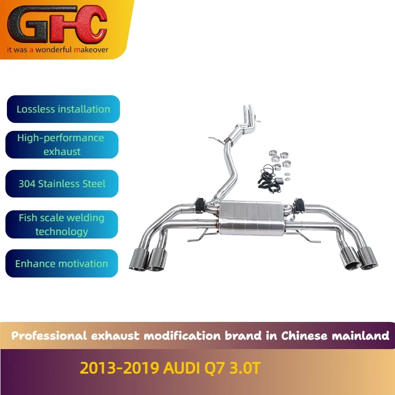 

Applicable to the 2013-2019 AUDI Q7 3.0T Stainless Steel Mid Rear Catback High-performance Exhaust System with muffler