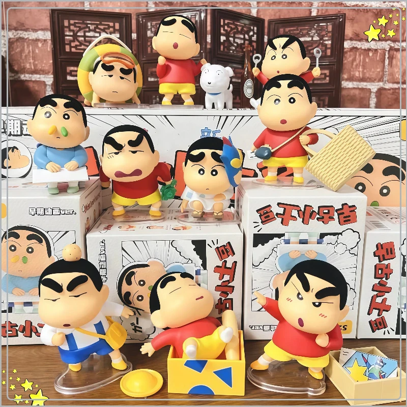 

New Shin-Chan Retro Potato Series Trendy Play Blind Box Cute Anime Cartoon Character Doll Collection Toy Desktop Decoration Gift