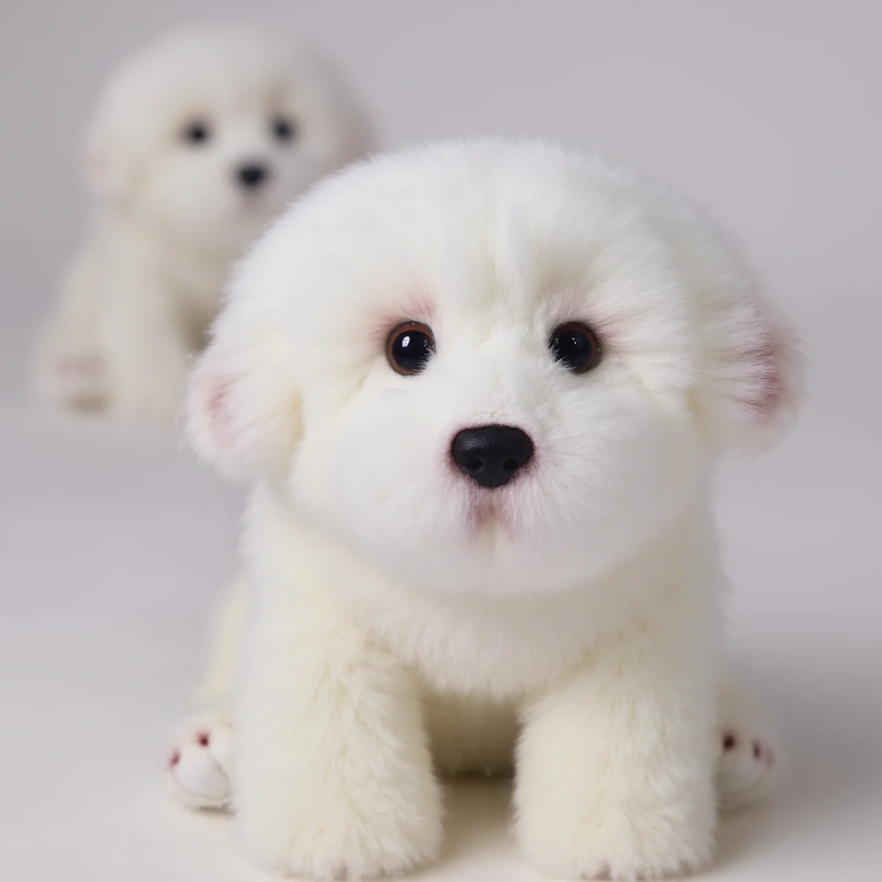 Realistyczny pluszowy pies maltańczyk, wypchana zabawka szczeniak, miękka pluszowa poduszka, prezent urodzinowy dla dzieci i dorosłych, biały