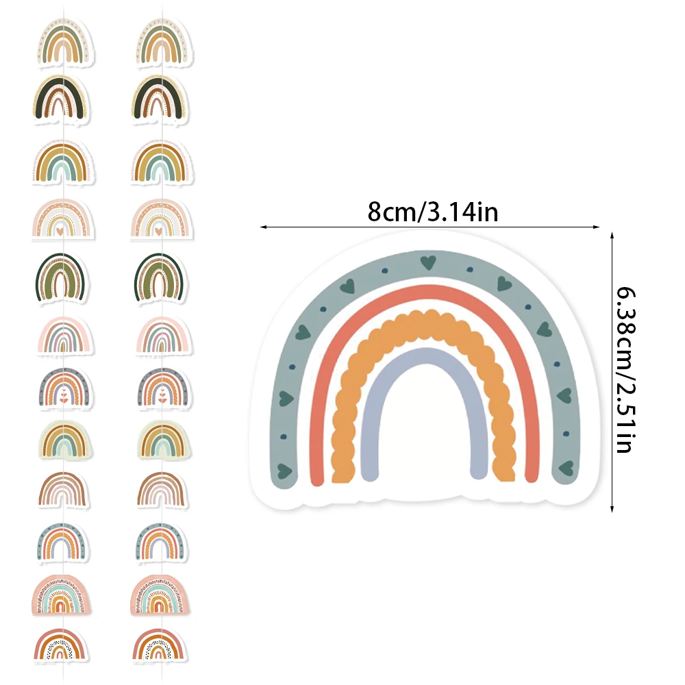 

Bohemian Rainbow Ribbon Pull Flag Children's Birthday Party Festive Party Scene Atmosphere Decor Rainbow Sewing Hanging Strips