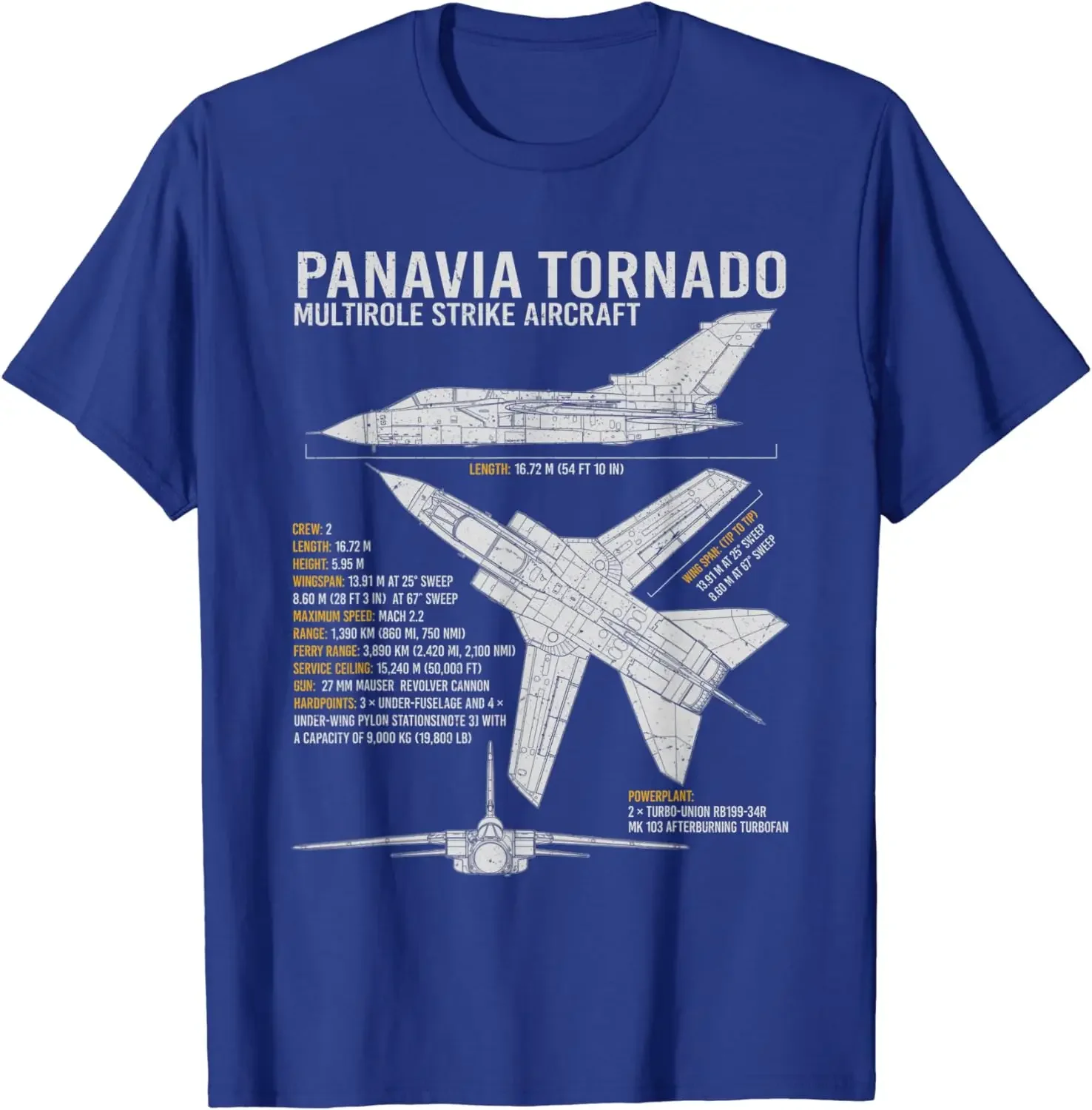 Tornado Aircraft Jet Fighter Airplane Blueprint Warplane T-Shirt Short Sleeve Casual Cotton O-Neck Summer Shirts