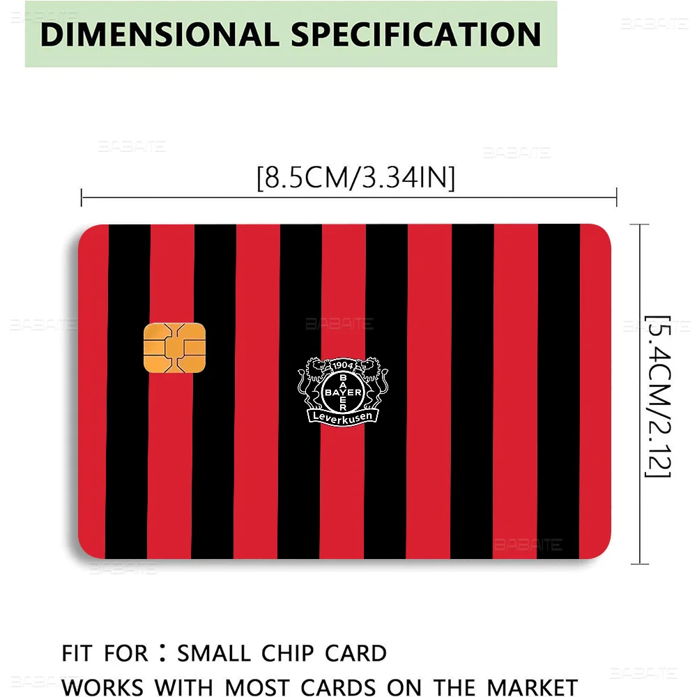 B-Bayer L-Leverkusen Anime Front Cover Film Sticker Skin for Credit Debit Card Small Large Chip