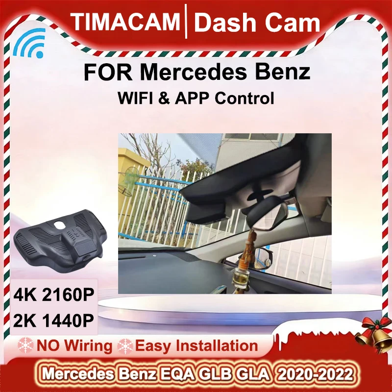TIMACAM 2K 4K Dash Cam Front Rear Camera DVR Wifi Plug and Play Video Recorder for Mercedes Benz EQA/GLB High Configuration 2021