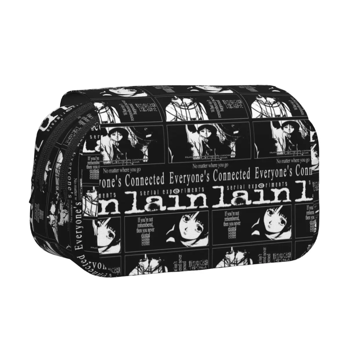Serial Experiments Lain Pencil Case Pencil Pouch Hard Shell Leather Large Storage Pen Box Pencil Bag for Students Gifts
