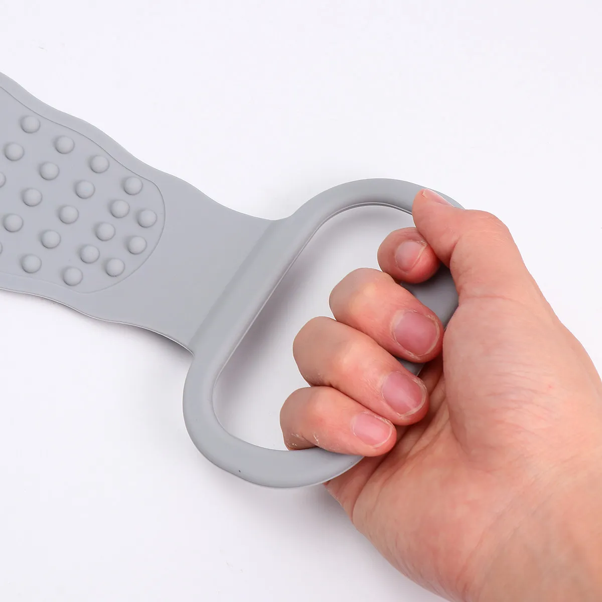Silicone Shower Scrubber Towel – Long Strip Exfoliator for Full Body & Back Cleaning with Hang Rope