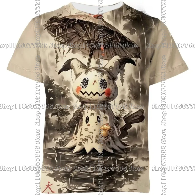 Mimikyu قميص الظل الأسود ، قميص البوكيمون ، أنيمي ثلاثية الأبعاد طباعة سريعة الجافة جودة الذكور/الإناث الكبار الاطفال قاعدة تي شيرتات قصيرة الاكمام #1