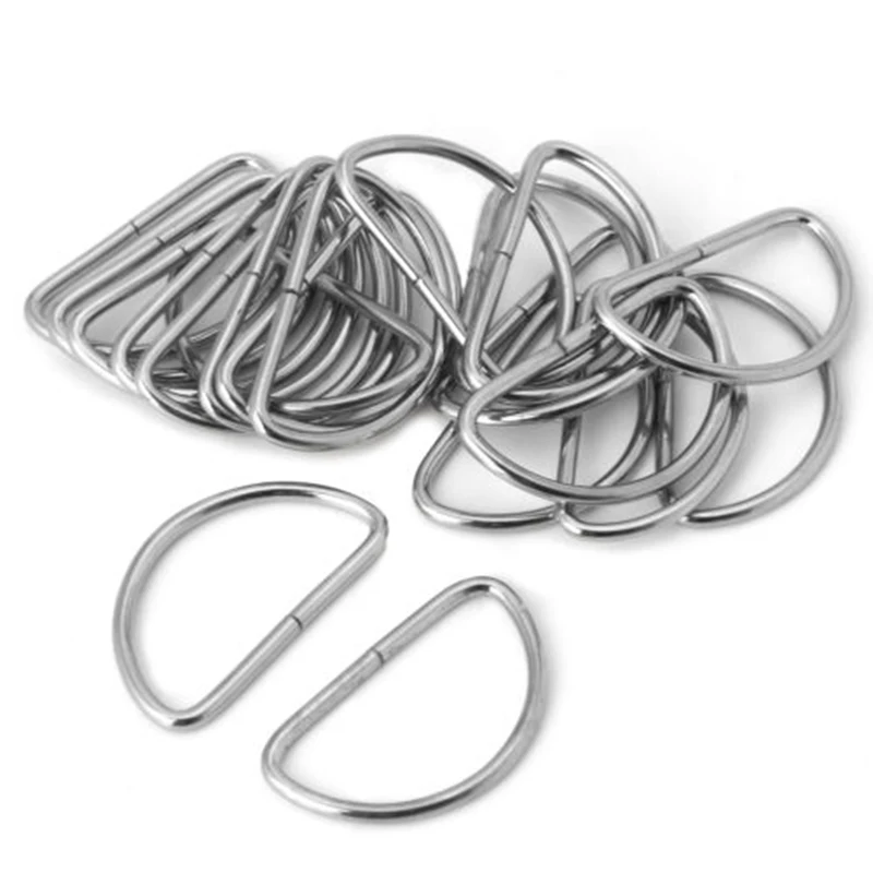 20pcs D Ring Buckle Clasp Handbag Purse Strap Belt Bag Backpack Dog Collar Chain Buckles DIY Accessories