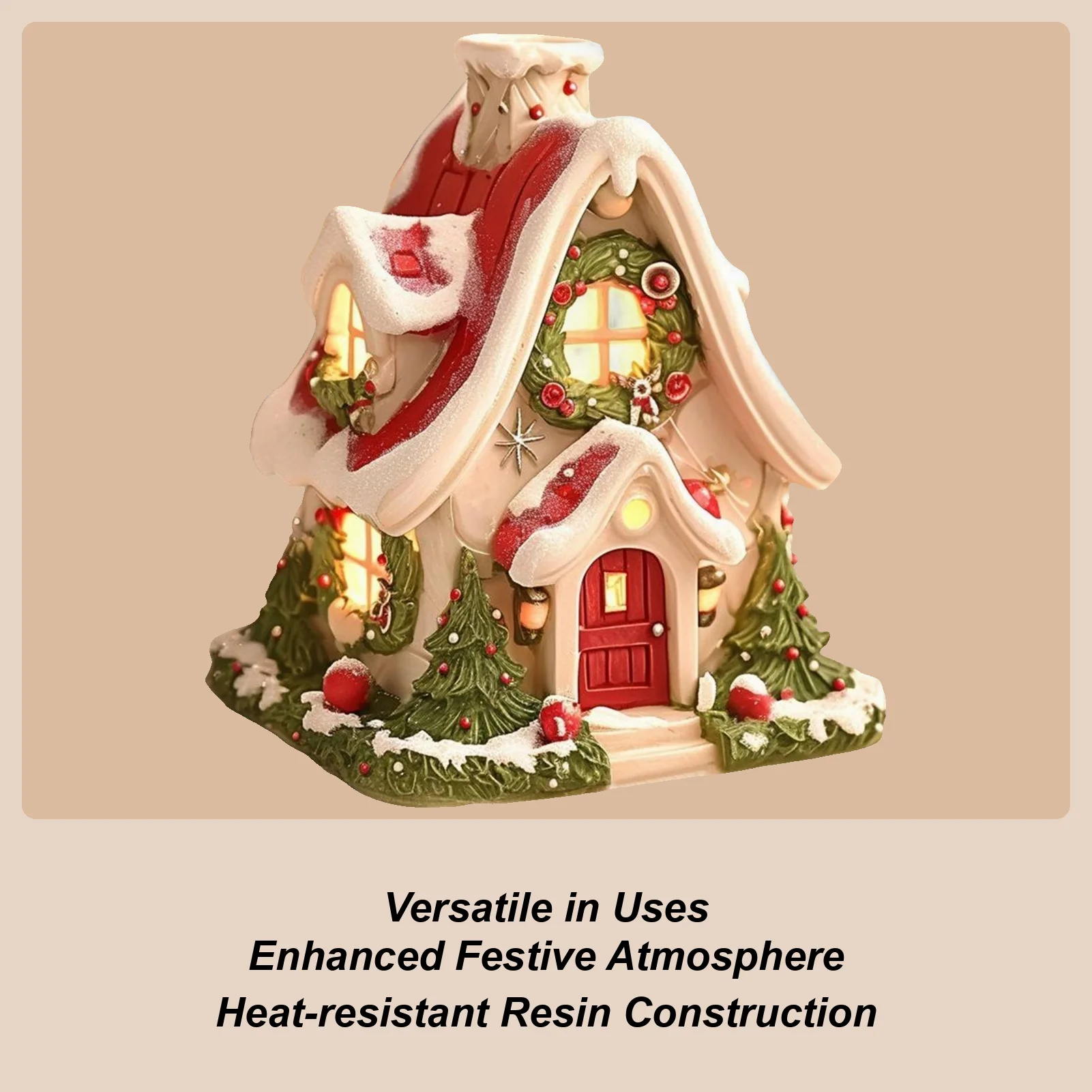 Incense Burner Holder Christmas Cabin Tabletop Decor Log Cabin Incense Burner For House Home Living Room Meditation Spa Holiday