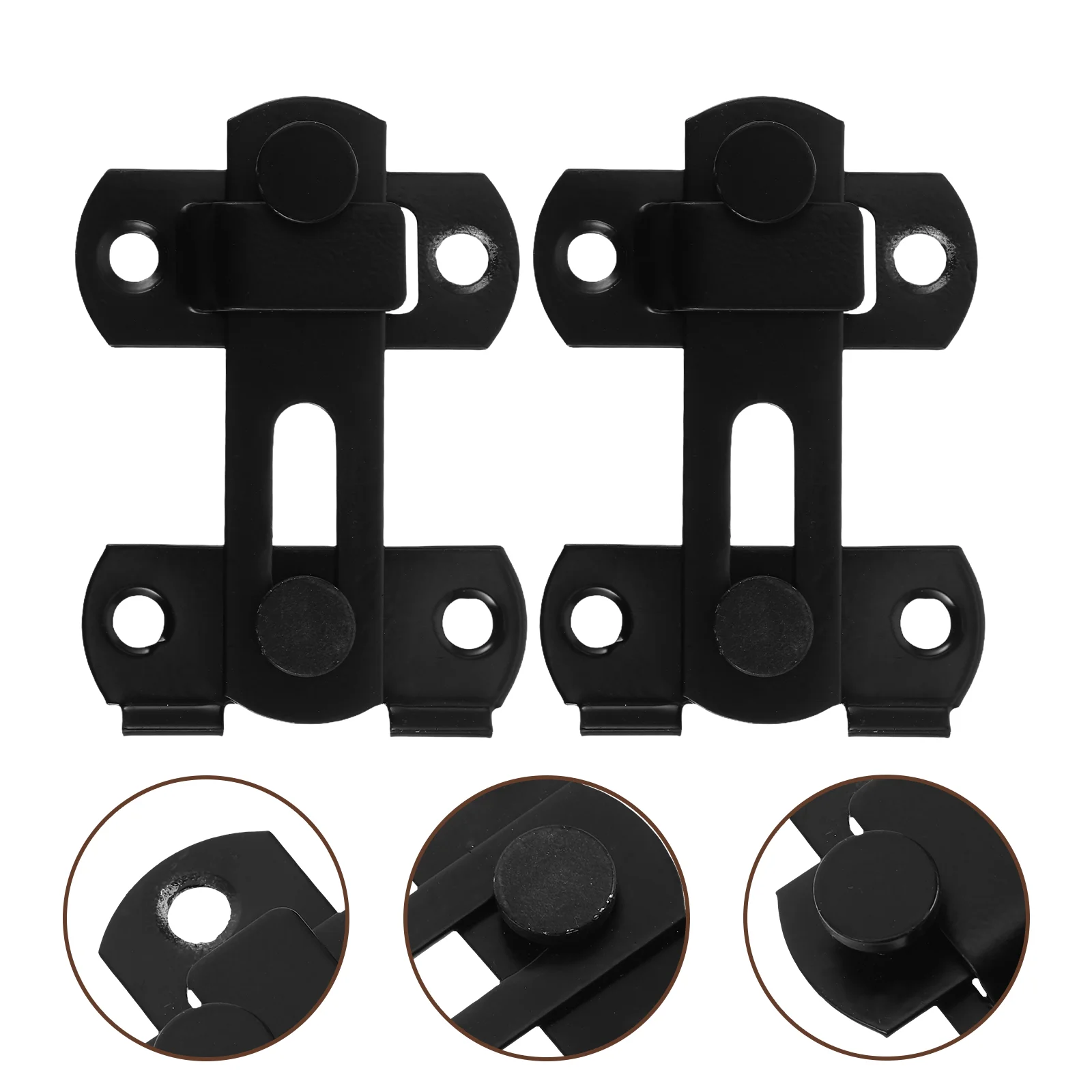 

4 Pcs No Punching Door Latch Child Safety Cabinet Latches Push and Pull Black Stainless Steel Heavy Duty Touch