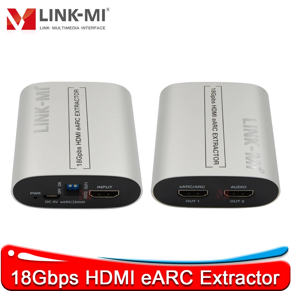 18Gbps HDMI eARC Audio Extractor, Support 4K@60Hz HDR, Dolby Atmos/DTS:XPassthrough, HDMI 2.0b with CEC & EDID Management