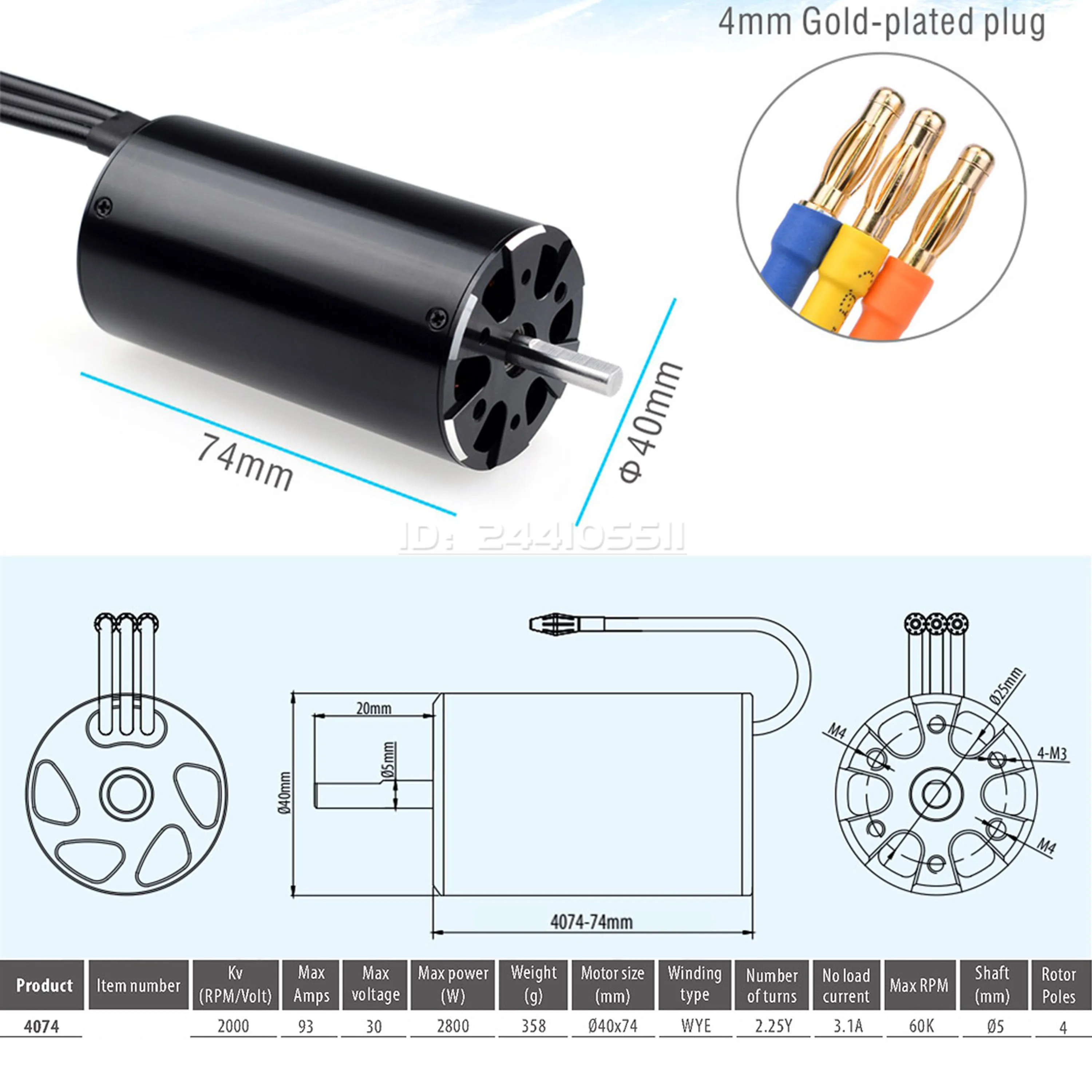Rocket-RC 2948 2958 2968 3660 3670 4074 4082 4092 Sensorloze borstelloze motor Waterkoeling Jas voor 600-800 mm RC Boot Feilun