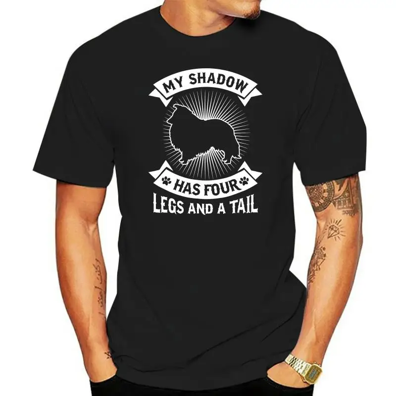 Shadow Has 4 Legs Tail Shetland Sheepdog Sheltie Dog Shirt-Men's T-Shirt-Black