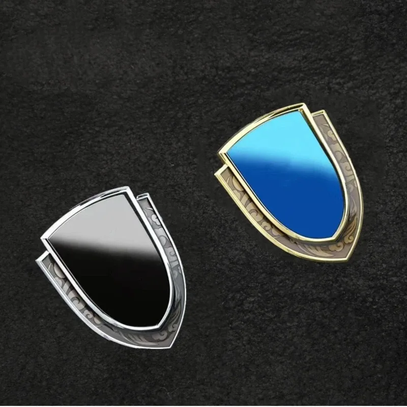 3D Metal Car Motorcycle Sticker Emblem Badge Shield Shape Self Adhesive Easy Install Car Truck SUV Body Fender Decor Accessories 2