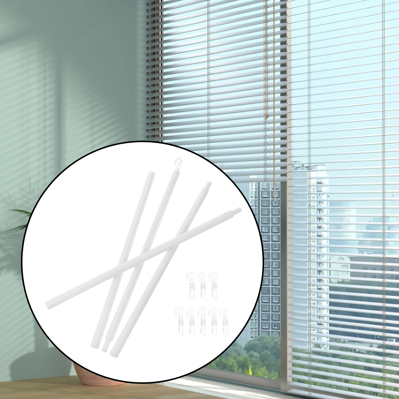

Curtain Accessories 117CM Blind Rod Hooks Replacement Wand No Drill Plastic Stick Vertical Blinds Easy Pull Down Heavy Duty