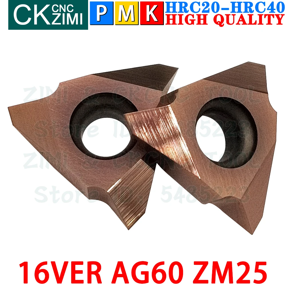 16VER AG60 ZM25 Carbide Inserts Internal External Thread Vertical Threaded Turning Inserts Tools CNC Metal Lathe Cutting Tools