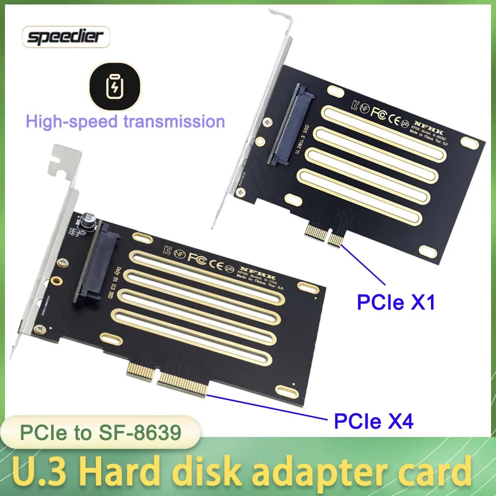 

PCIe X1 To SFF-8639 U.2 U.3 Adapter Card,SFF-8639 U.3 To PCIe X4 3.0 4.0 5.0 Hard Disk Adapter Card