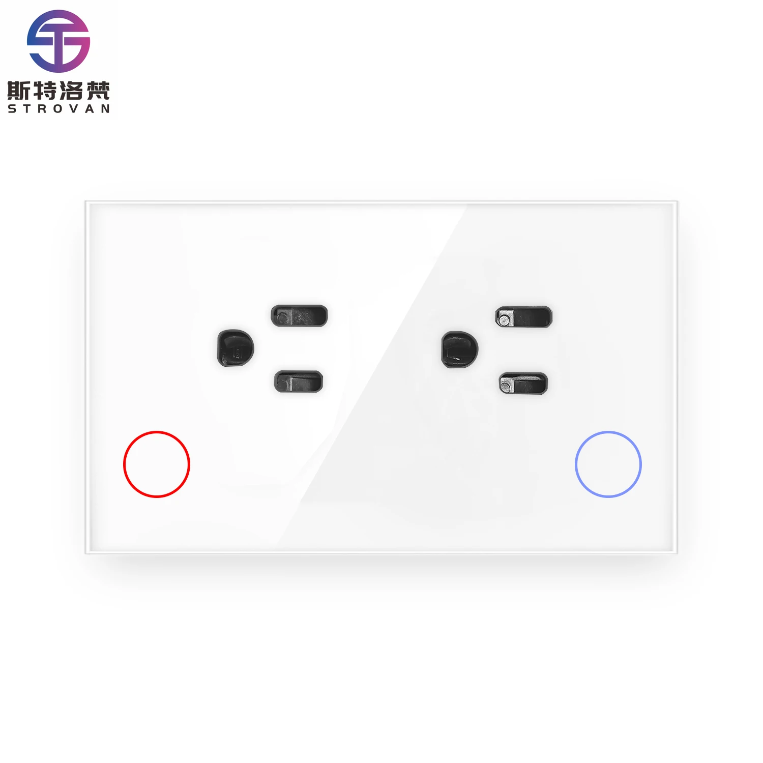

STLF US Standard Smart Double Power Socket Plug Touch Switch with WIFI Works with Alexa and Google Assistant Smart Socket