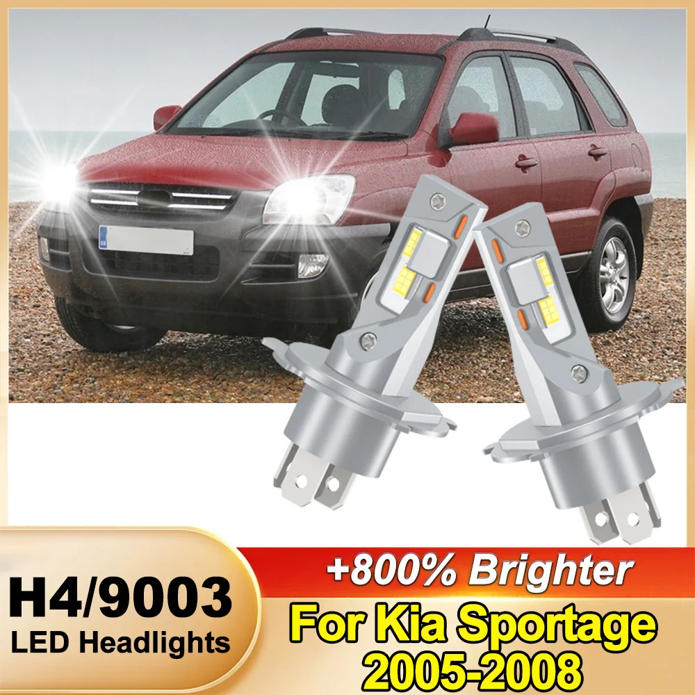 

2X H4 Светодиодные лампы для фар 200W CSP с чипами, Canbus без ошибок, высокая яркость, самые яркие, улучшенные для Kia Sportage 2005-2008